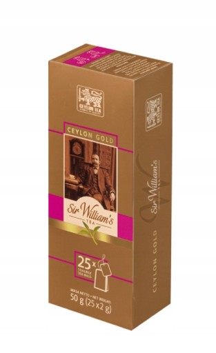 SIR WILLIAM'S CEYLON GOLD instantný čaj, čierny, 25 vrecúšok