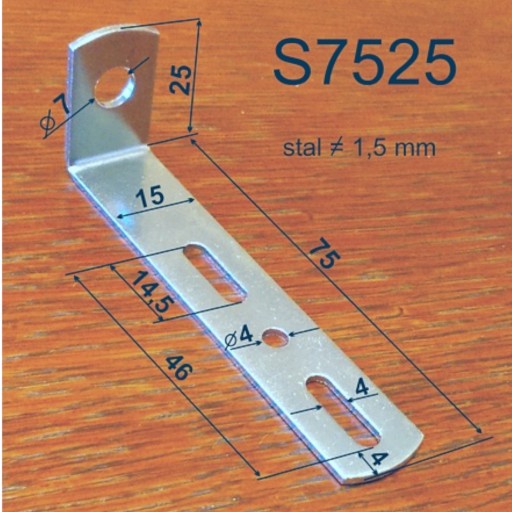 Asymetrický uholník 75 x 25 x 15 mm 10 ks.