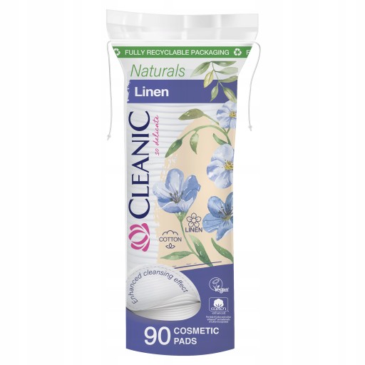 Cleanic Naturals Linen Kozmetické tampóny 90 kusov