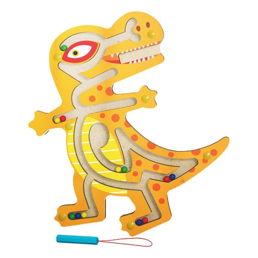 Drevené magnetické bludisko Montessori dinosaurus