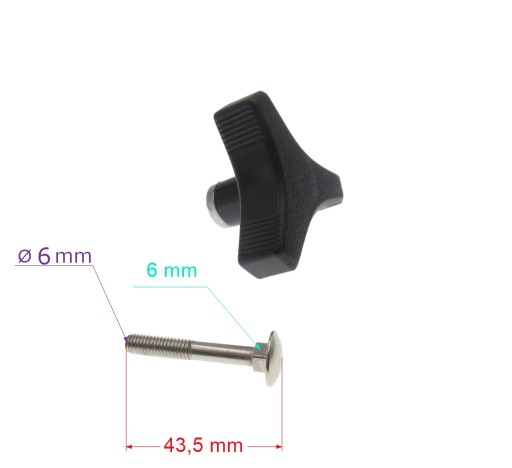 KRÍDLOVÁ MASKA KOSAČKY SO SKRUTKOU M6x40MM
