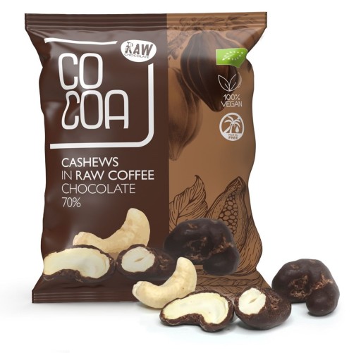 KEŠU ORIECHY V BIO KÁVOVEJ ČOKOLÁDE 70 g
