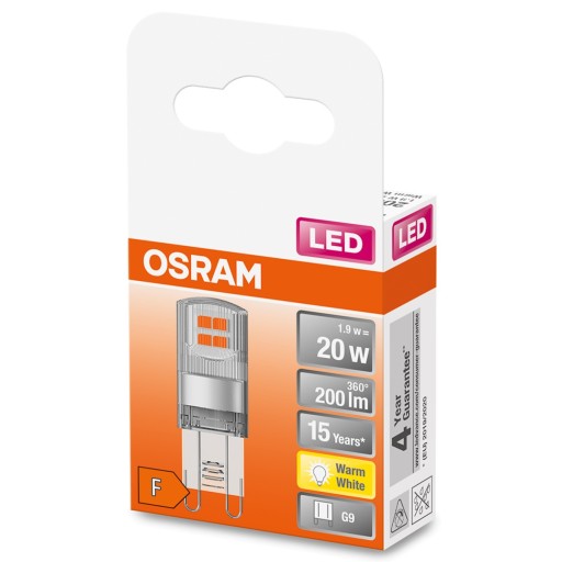 G9 LED žiarovka KAPSULA 1,9W = 20W 2700K OSRAM