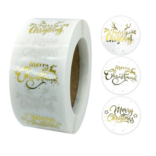 Okrúhle ozdobné nálepky Christmas Mix Gold 10 ks