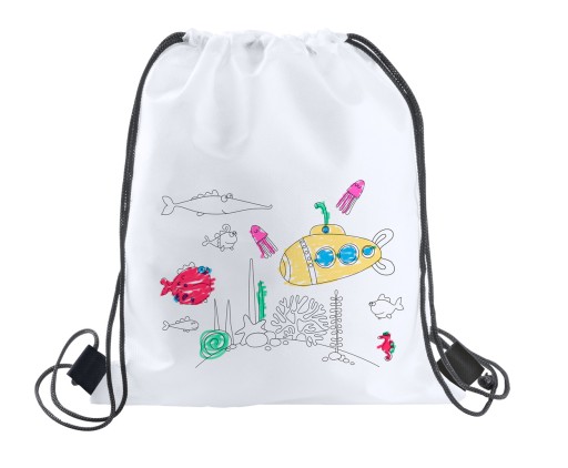 FAREBNÁ TAŠKA Pre deti Batoh s grafikou FISH + Markers