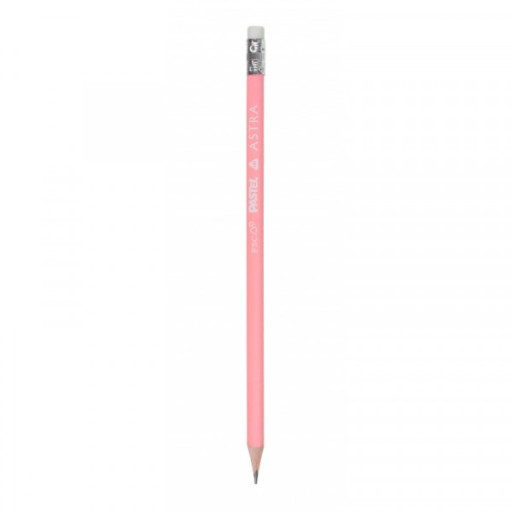 Ceruzka s gumou HB Astra Pastel s pravítkom Pink