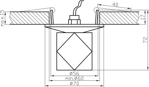 Zápustné očko svietidlo SK-16 CH 2225954 Candellux