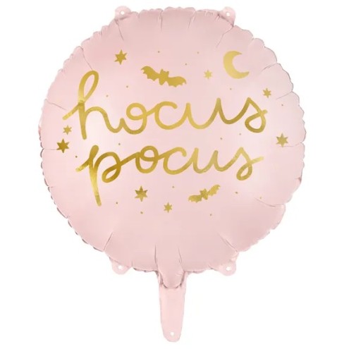 okrúhly HALLOWEEN FÓLIOVÝ BALÓN Hocus Pocus ružový