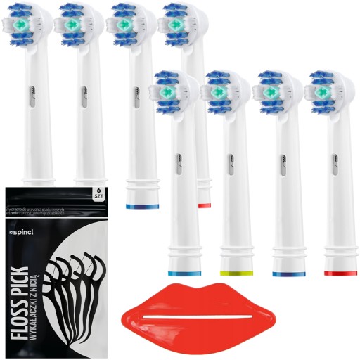 8x BRAUN ORAL-B 3D BIELE HLAVY NA ZUBNÚ KEFKU