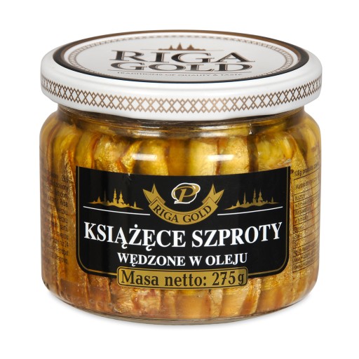 Šproty údené v oleji Riga Gold 270g téglik