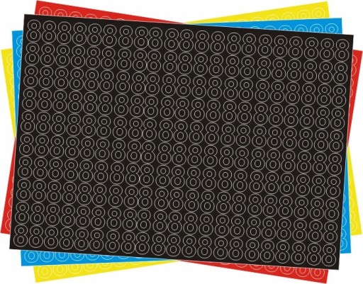 Sada samolepiacich čísel 8, osem, 3 cm, 210 ks.