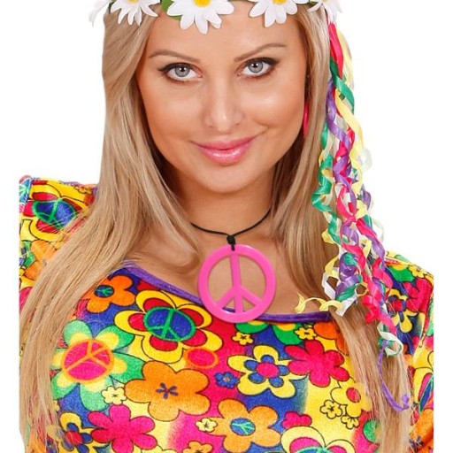 WOODSTOCK HIPPY ŠPERK RUŽOVÝ PRÍvesok + NÁUŠNICE
