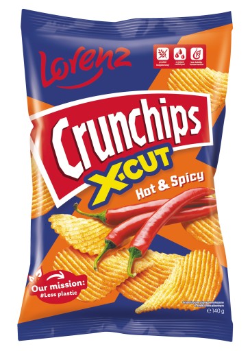 Crunchips X-Cut Hot Spicy chipsy 140g