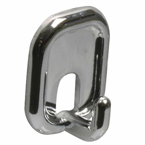 Jednoduchý lepený plastový vešiak na háčik 45x32x21mm Chróm