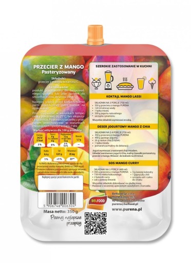 Mangové pyré 100% 350g Purena