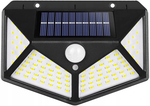 SOLÁRNA LAMPA 100LED S POHYBOVÝM A SÚMRAKOVÝM SNÍMAČOM, HALOGÉNOVÁ FASÁDA