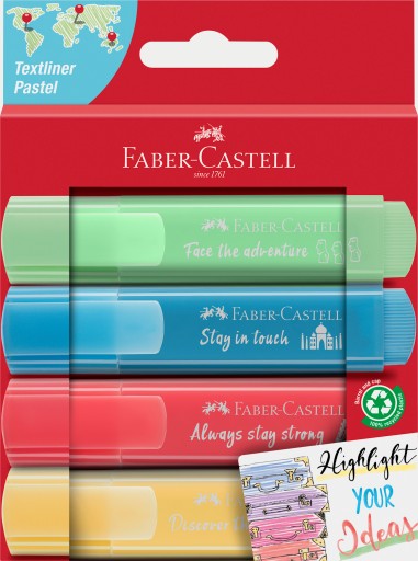 Faber-Castell sada pastelových zvýrazňovačov 4 ks.