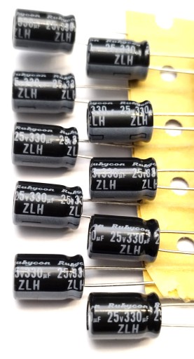 kondenzátor 330uF25V RUBYCON 8x12,5mm LoEsr séria ZLH