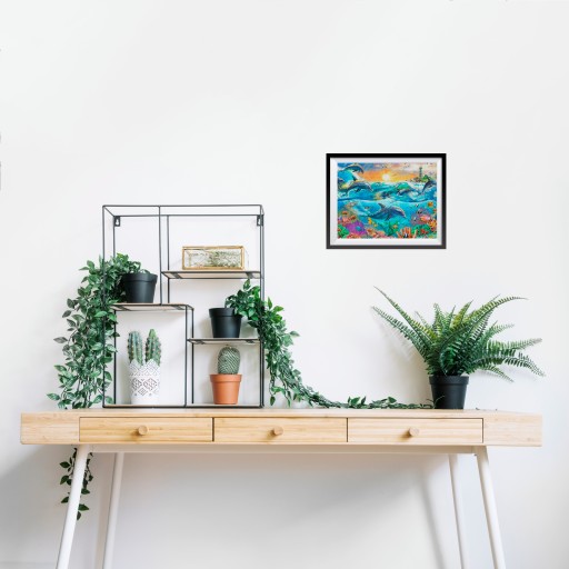 DIAMANTOVÁ VÝŠIVKA Delfíny Ocean Reef Diamantová mozaika pre deti 5D Set
