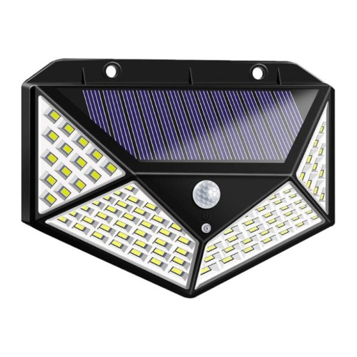 SOLÁRNE NÁstenné ULIČNÉ LAMPA S POHYBOVÝM SNÍMAČOM ZA SÚMRAK, GARDEN 100 LED