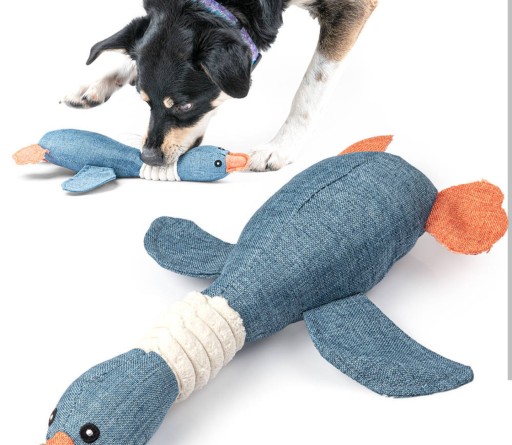 Pískacia hračka pre psíkov PLYŠOVÝ PÍŠKAČ KAČIČKA 34CM