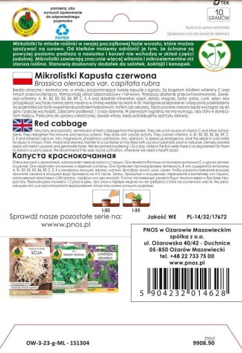 Červená kapusta mikrolisty 10g