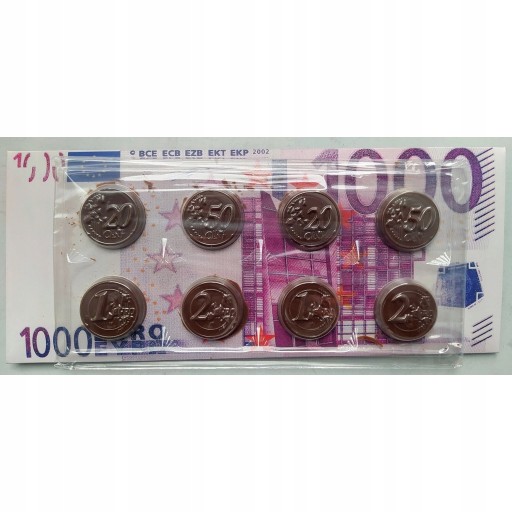 Čokoládová bankovka 1000 EUR, belgická čokoláda