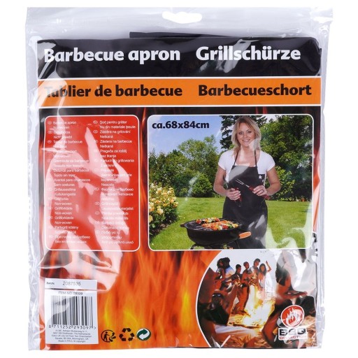 KUCHYŇSKÁ zástera, čierna, ochranná zástera na grilovanie