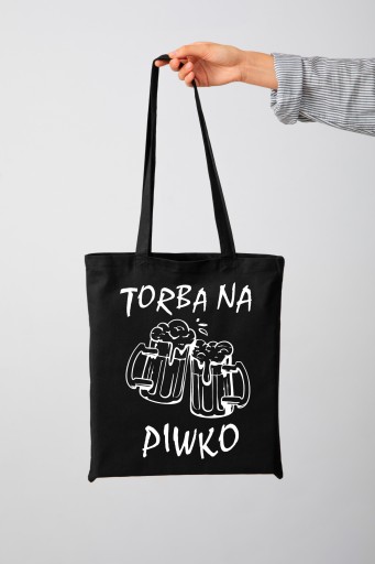 Nákupná taška Cotton Shopper s potlačou čiernej farby ako darček