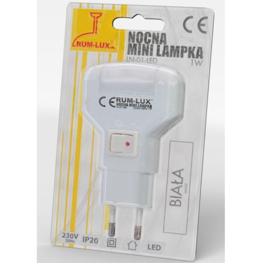 MINI LED NOČNÁ LAMPA DO ZÁSUVKY S 1W VYPÍNAČOM