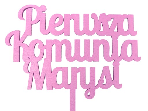 MAĽOVANÝ TOPPER Farba 30x17cm Vlastný nápis COMMUNION