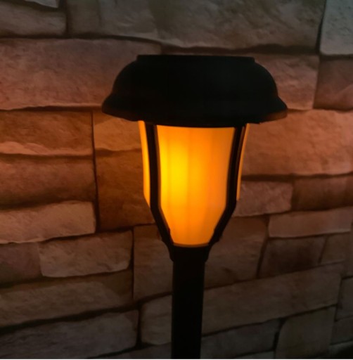 SOLAR LED záhradná lampa, zapichnutá, Flame, 40 cm