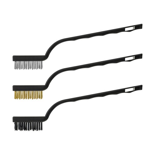 Súprava drôtených kief, drôtená kefa, oceľ, mosadz, nylon, SMALL, 3 ks