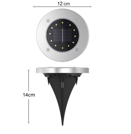 Solárna lampa Kobi, strieborná, 14 cm, 1 ks.