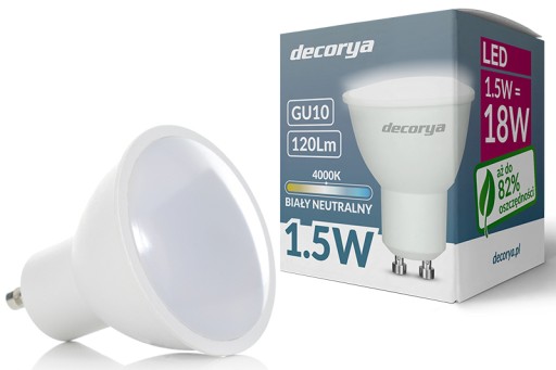 LED ŽIAROVKA SMD GU10 Decorya 1,5W 4000K CCD NEBLIKAJÚCA NEUTRÁLNA BIELA