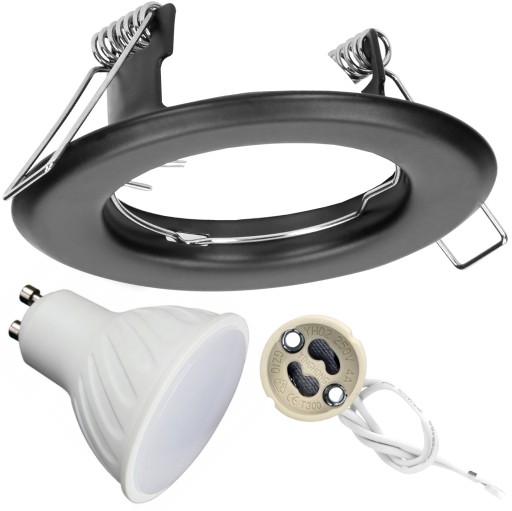 PEVNÁ HALOGÉNOVÁ LAMPA + GU10 5W NEUTRÁLNA LED ŽIAROVKA 4000K + ZÁSUVKA