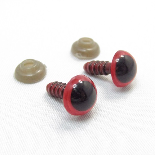 Oči bezpečné pre hračky * 2 páry * 10 mm * červená