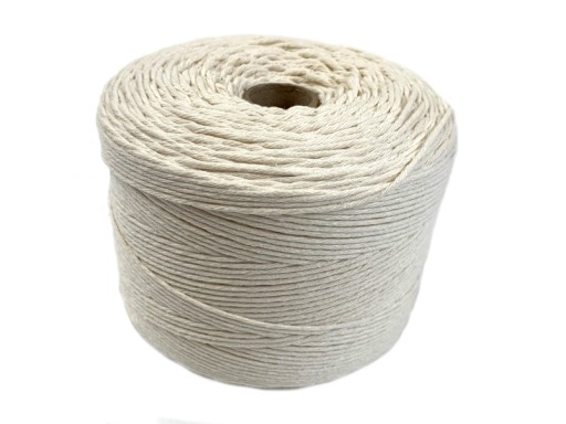 COLORHOME prírodná bavlnená šnúrka pre makramé, spletená 4mm/100m ECRU