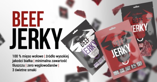 SUŠENÉ HOVÄDZIE 100% BEEF JERKY HIGH PROTEIN - GymBeam 50g BBQ