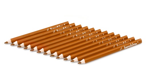 BAMBINO trojhranné pastelky hrubé - 12 kusov, hnedá