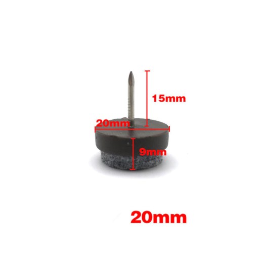 Plastové plstené podložky na klinec 20 mm, 12 ks