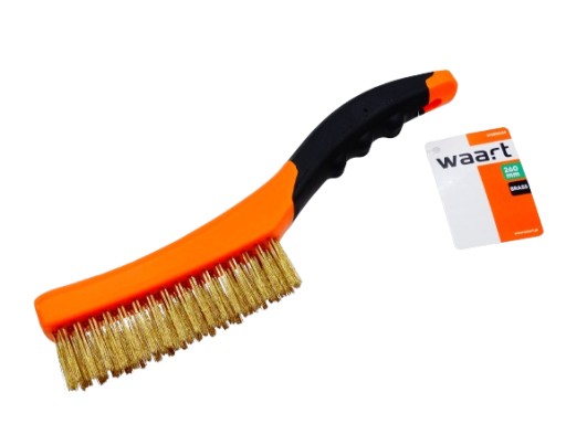 Úzka ručná mosadzná drôtená kefa 260mm W48B444