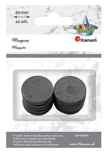 MAGNETY okrúhle ČIERNA 20MM 10KS, TITANUM