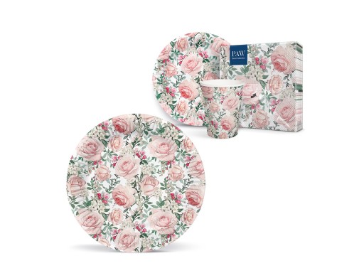 Papierové taniere Roses 23 cm 8 ks.