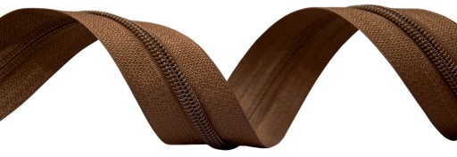 Páska na špirálový zips 5mm, HNEDÁ, 10 zipsov, 5m