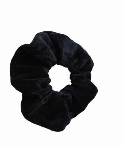 VELÚROVÁ STUHA NA VLASY SCRUNCHIES, ČIERNA