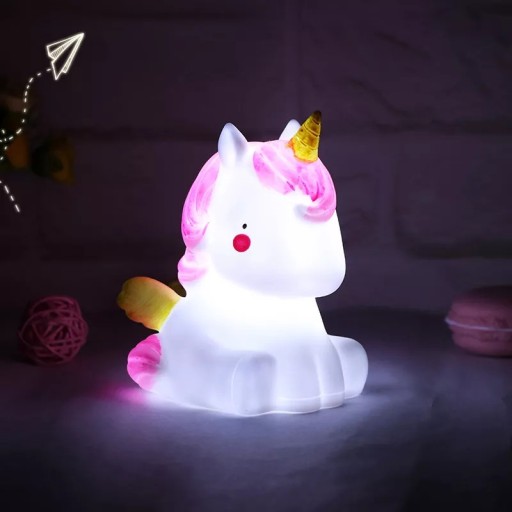 NOČNÁ LAMPA PRE DETI PEVNÁ LAMPA JEDNOROŽEC