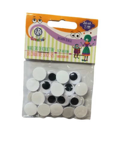 Pohyblivé očká samolepiace 15mm 26ks Astra