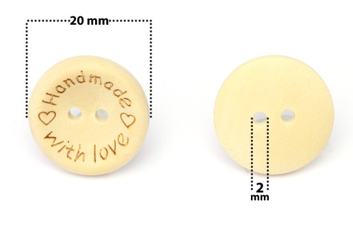 EKO drevené gombíky 50 kusov, ručne vyrábané, veľké, 20 mm