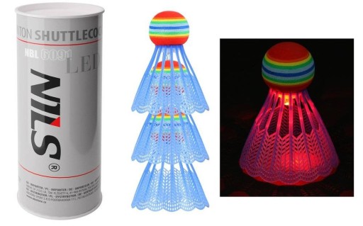 NILS NBL6091 NYLONOVÉ LED ŽALÚZIE 3 KS SADA LED BADMINTONOVÝCH ŽALÚZIÍ